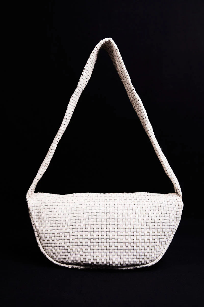 Lattice Weave Crescent Bag