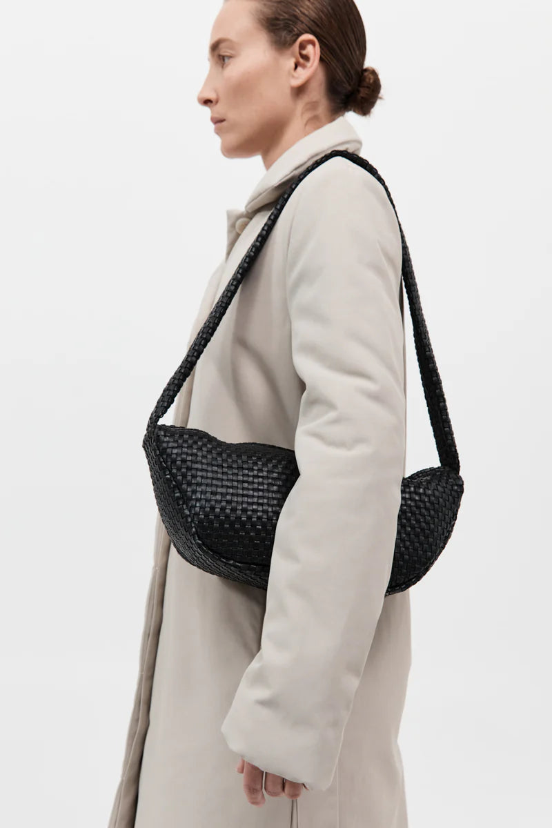 Lattice Weave Crescent Bag