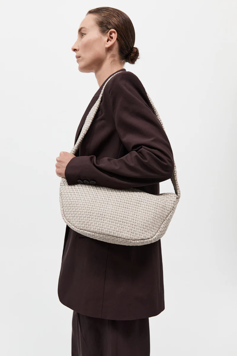 Lattice Weave Crescent Bag