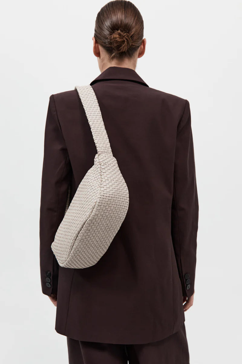 Lattice Weave Crescent Bag