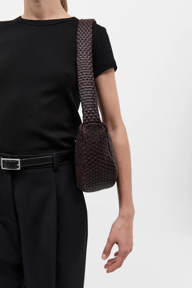 Lattice Weave Crescent Bag