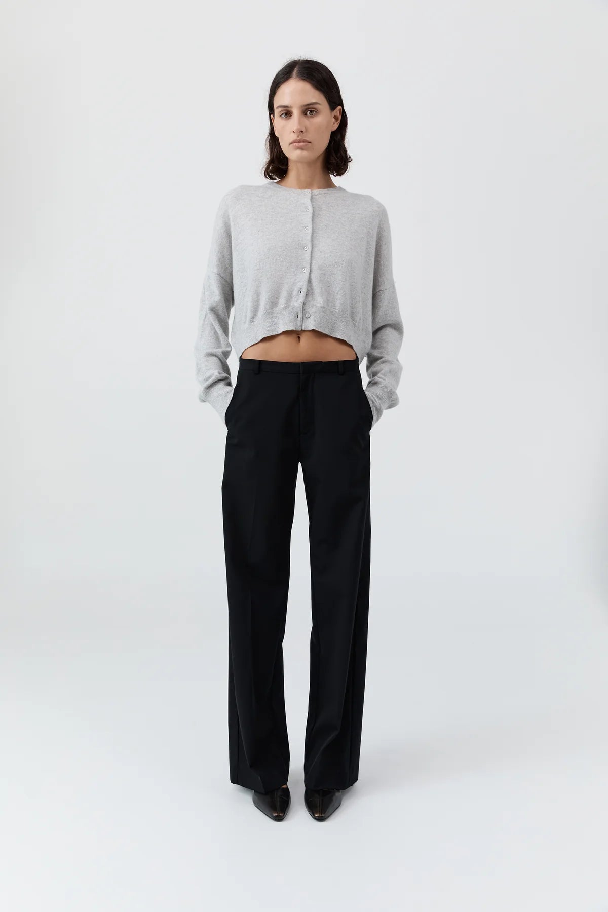 Cashmere Relaxed Cropped Cardigan