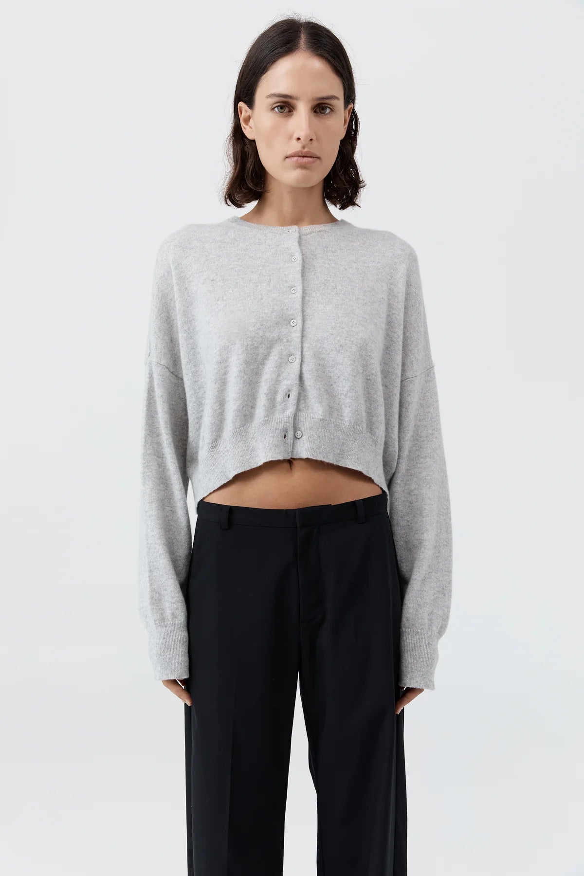 Cashmere Relaxed Cropped Cardigan