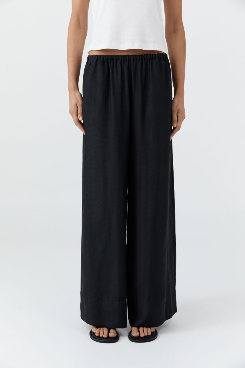 Silk Grid Relaxed Pants