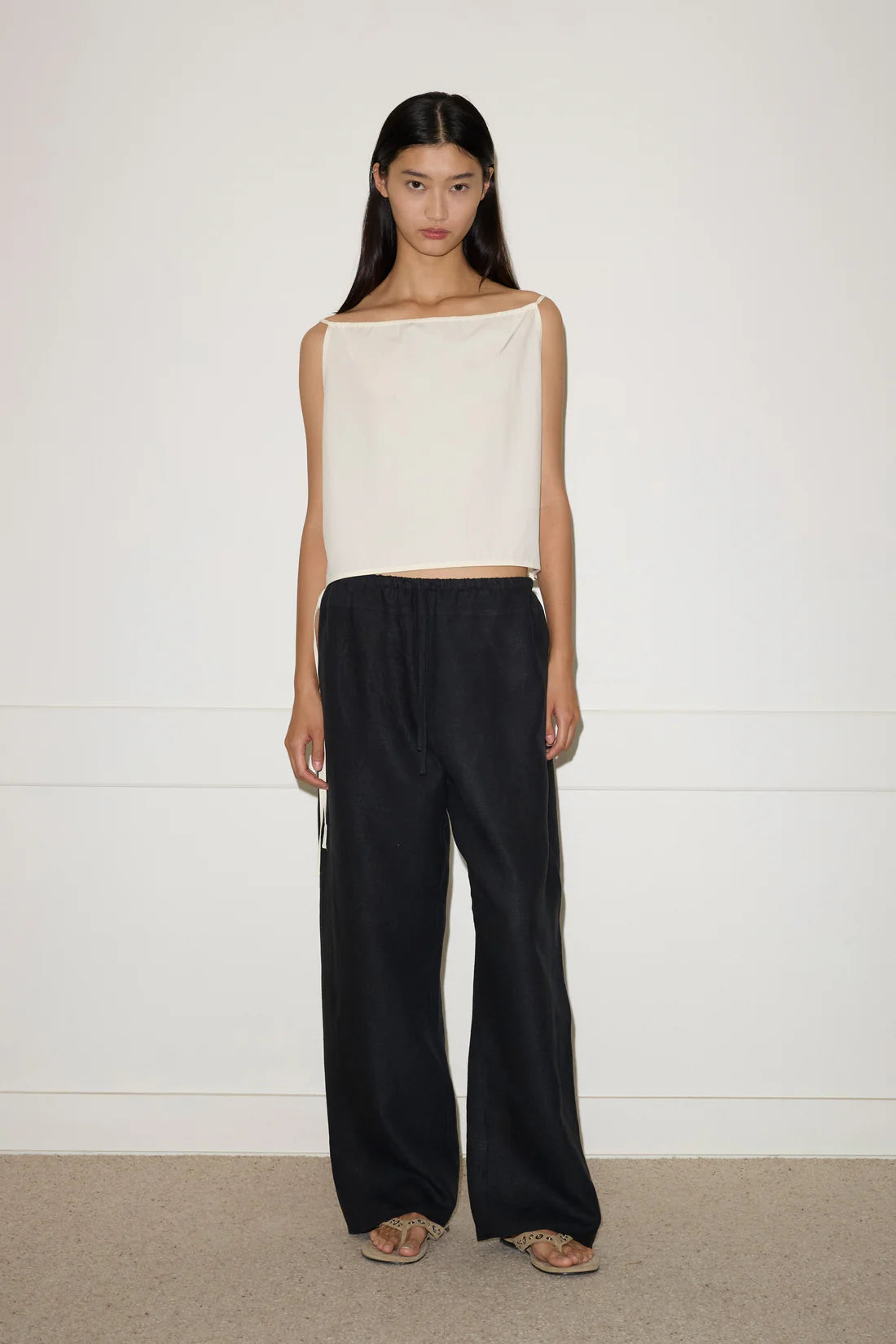 Double Waist Linen Pant