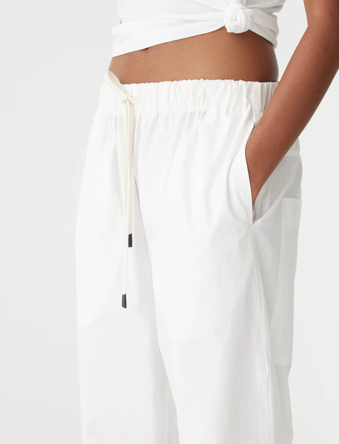 crushed cotton pull on pant