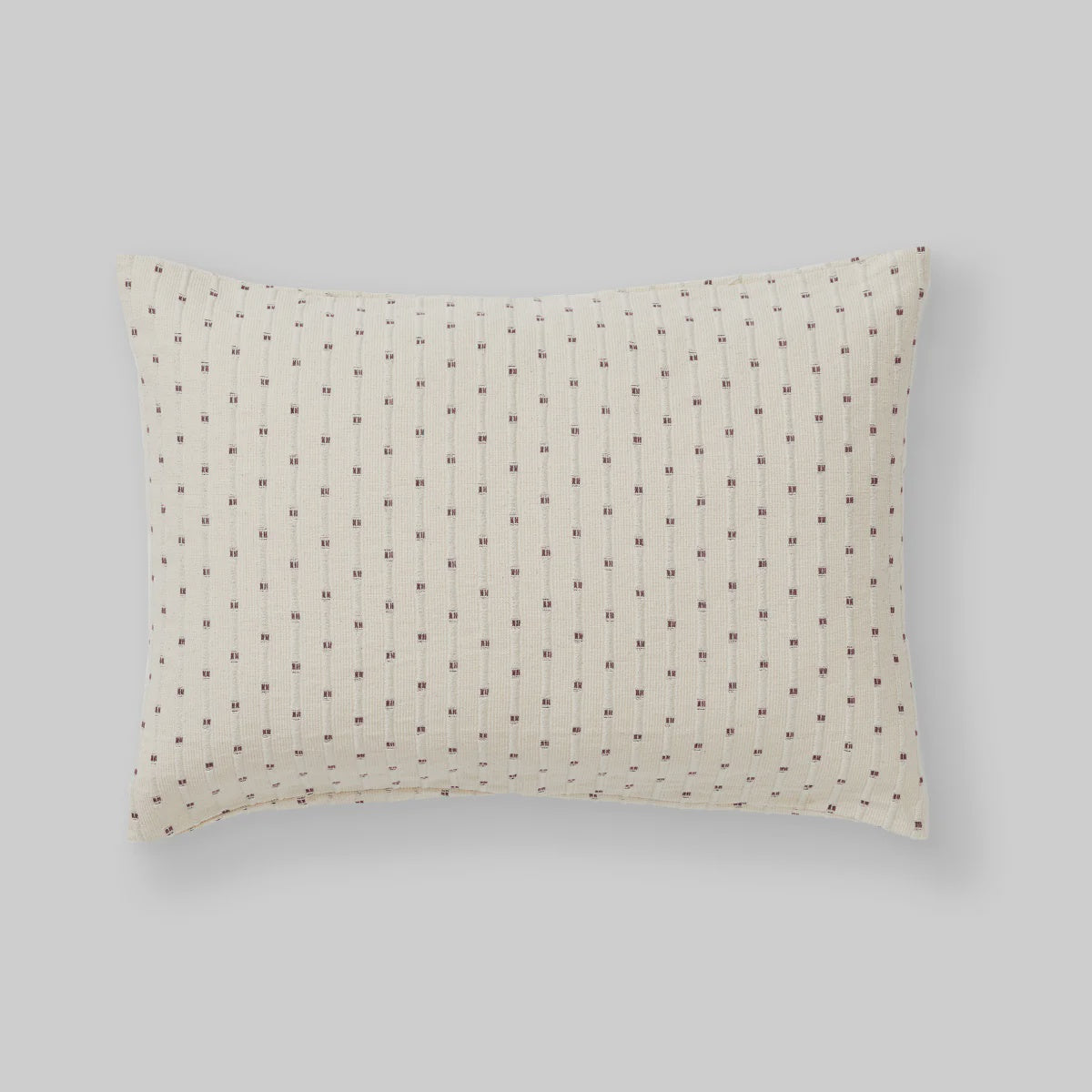 100% Organic Textured Cotton Pillowslip in Off White & Umber