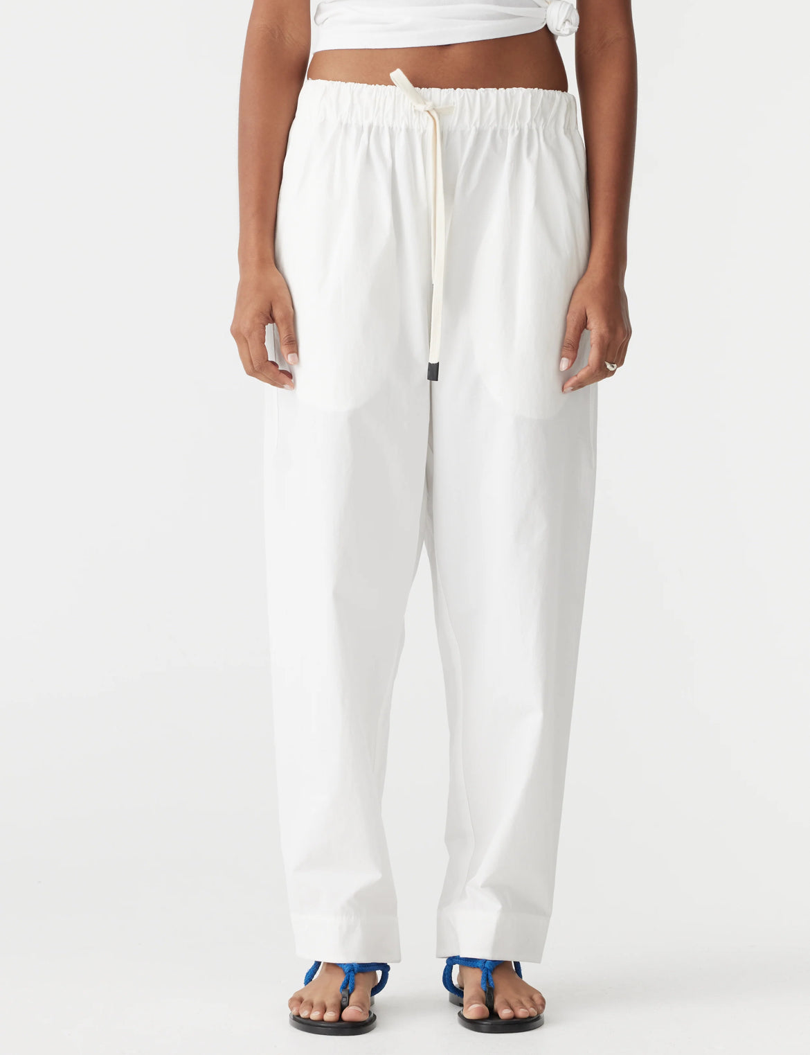 crushed cotton pull on pant