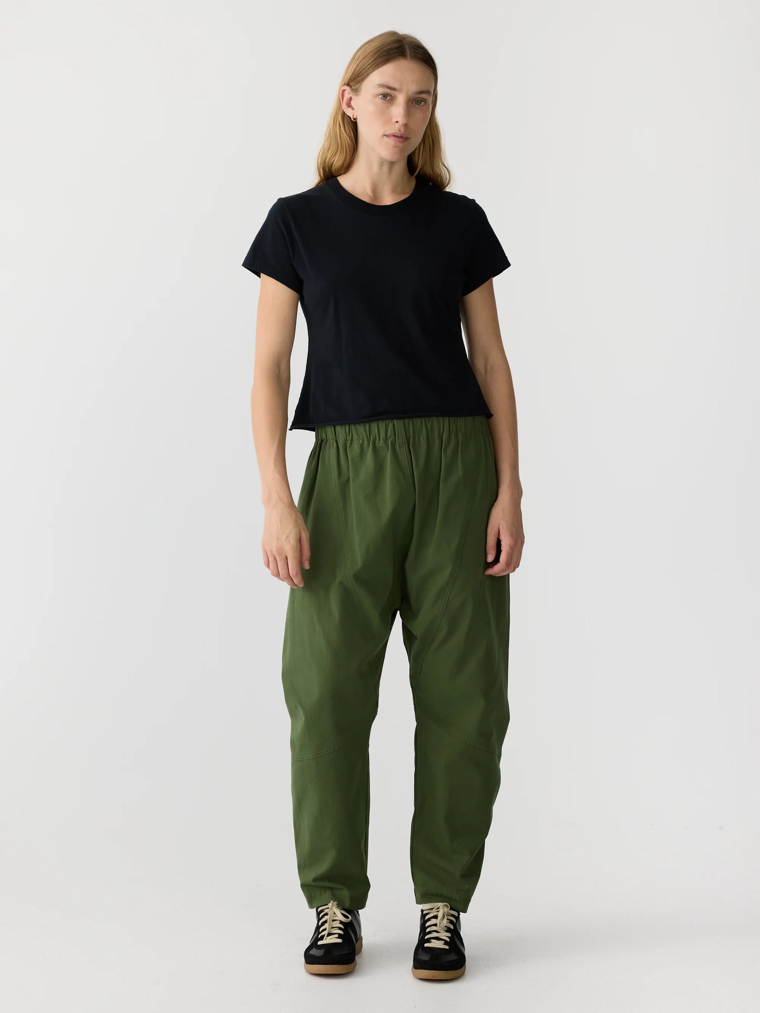 cotton canvas paneled pant