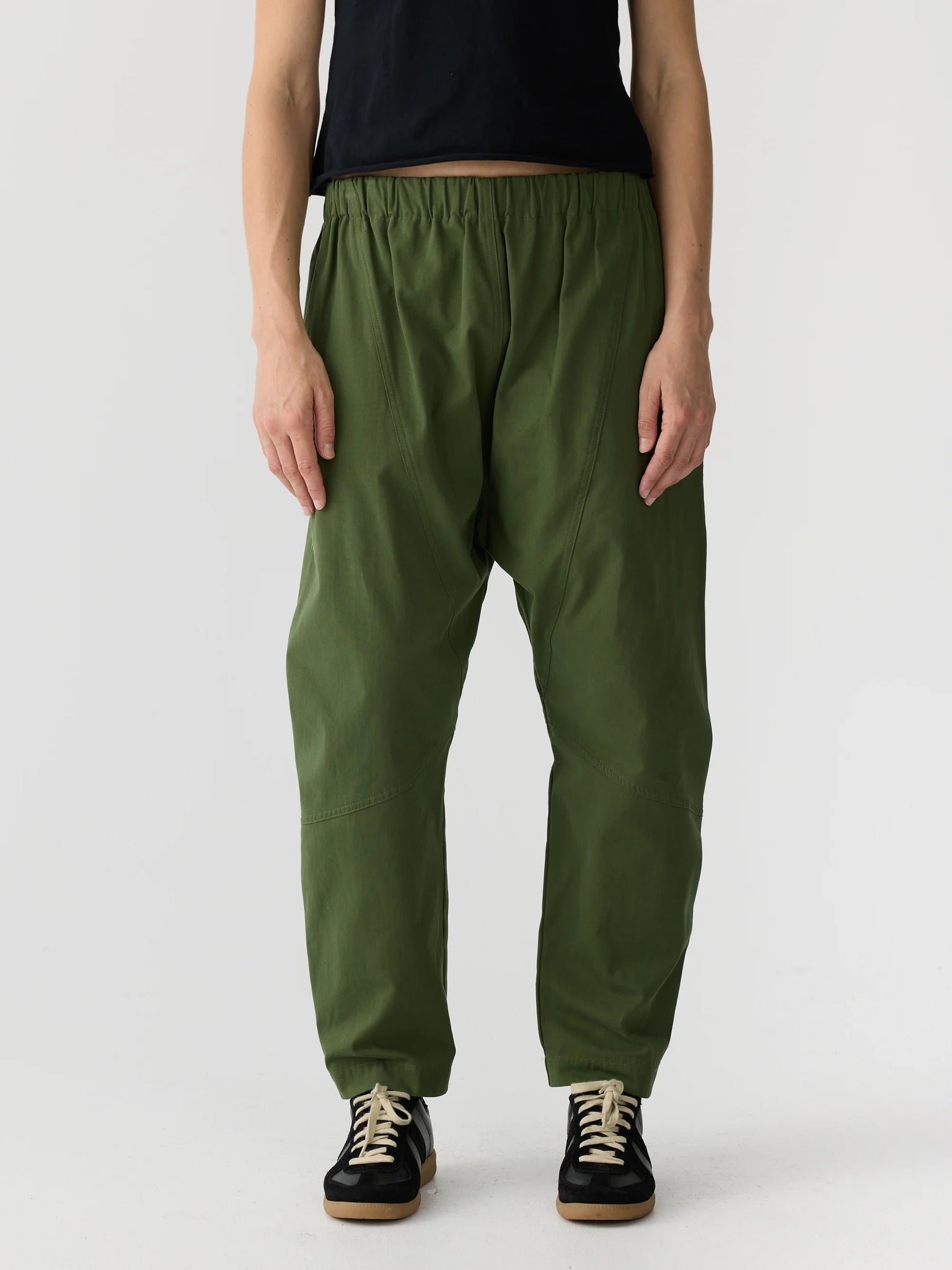 cotton canvas paneled pant