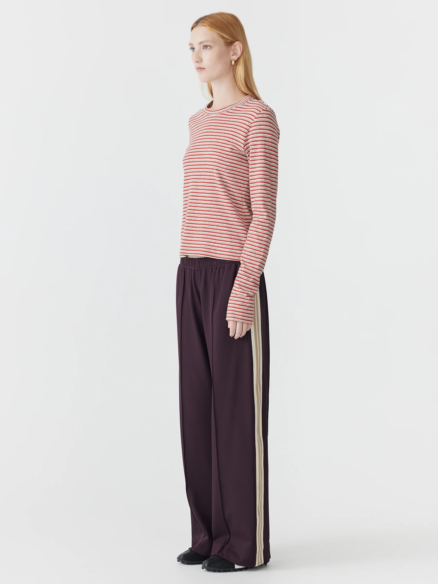 wide leg athletic tape pant