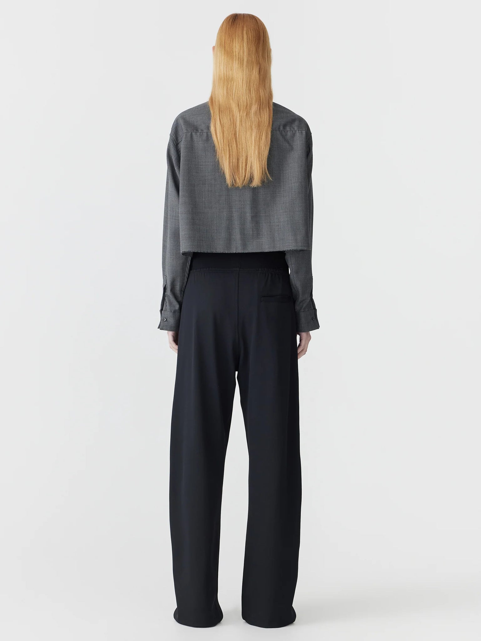 elastic detail twill pant