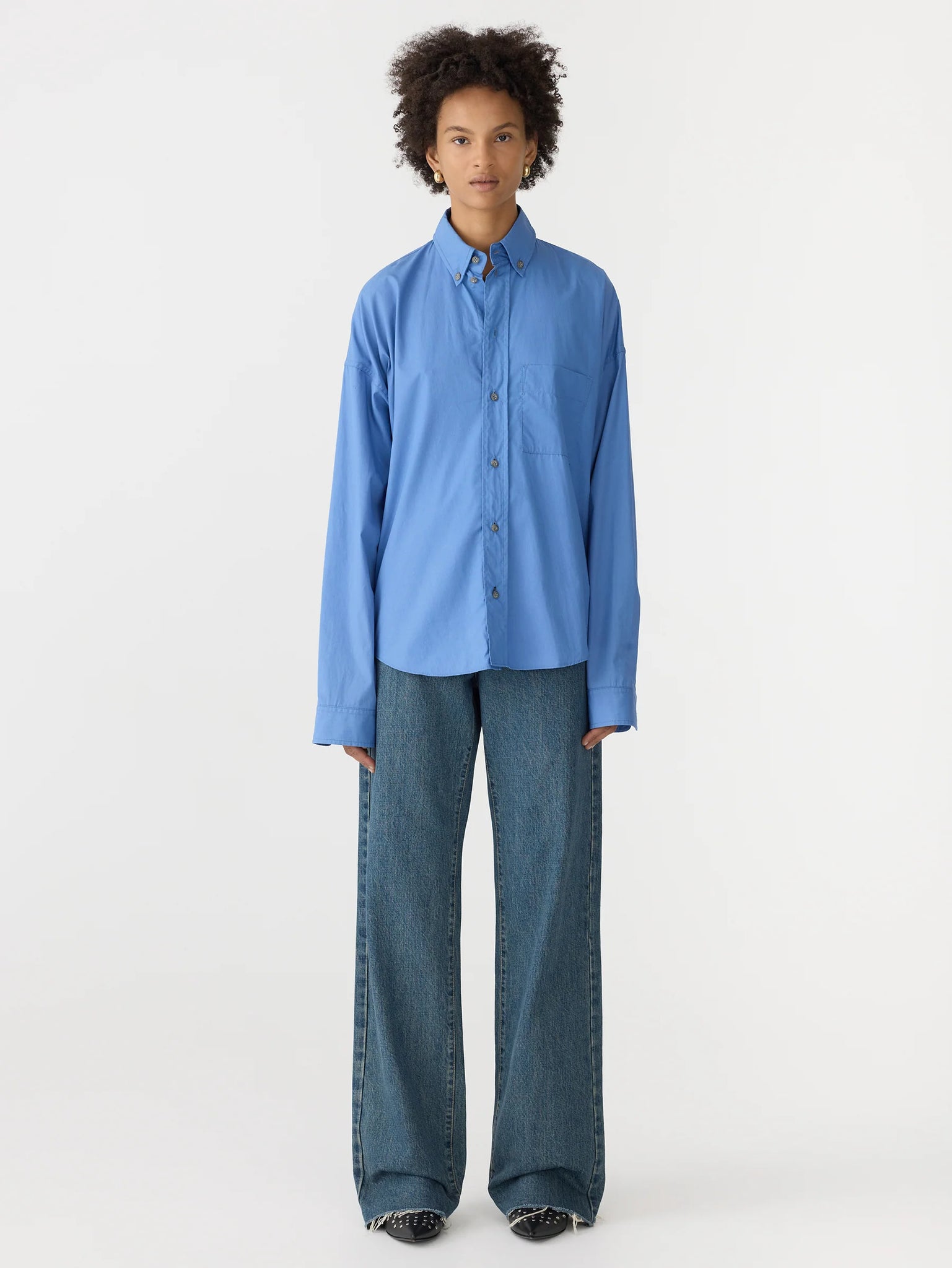 slouch poplin shirt