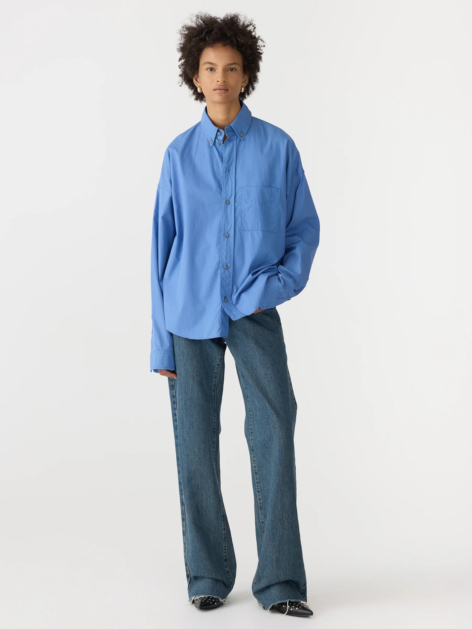 slouch poplin shirt