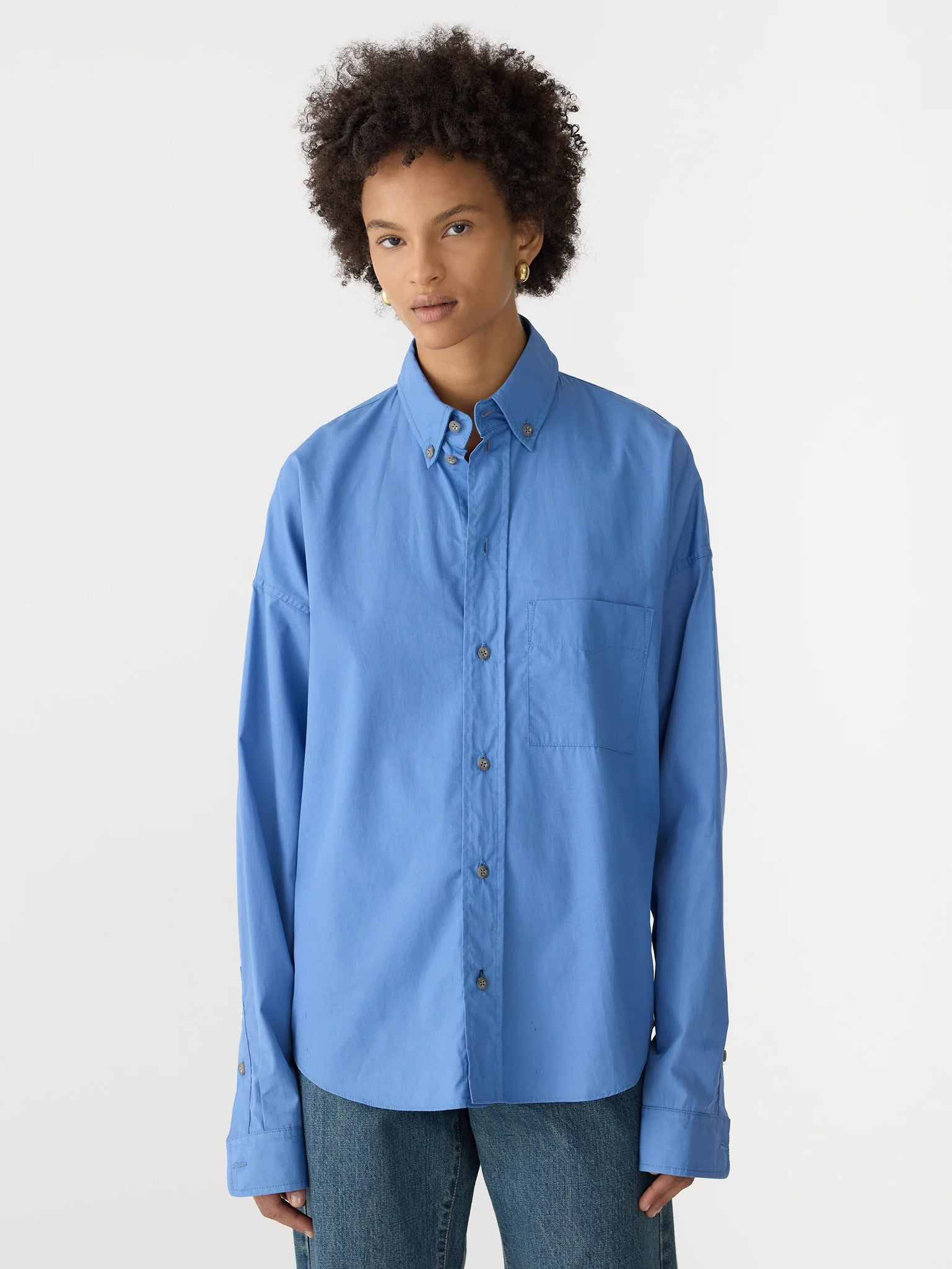 slouch poplin shirt