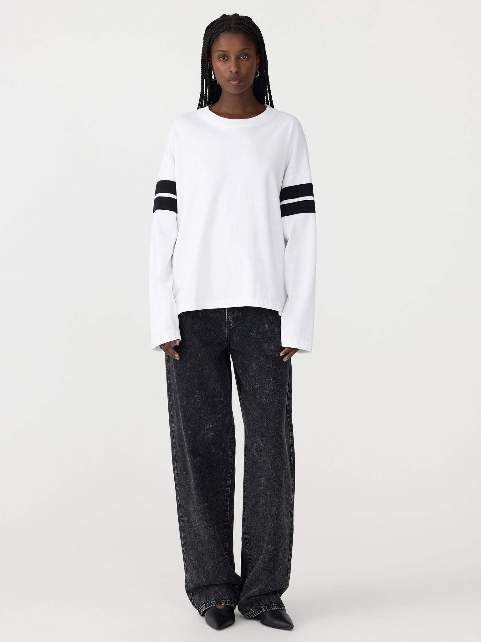 boxy rib insert l/s t.shirt