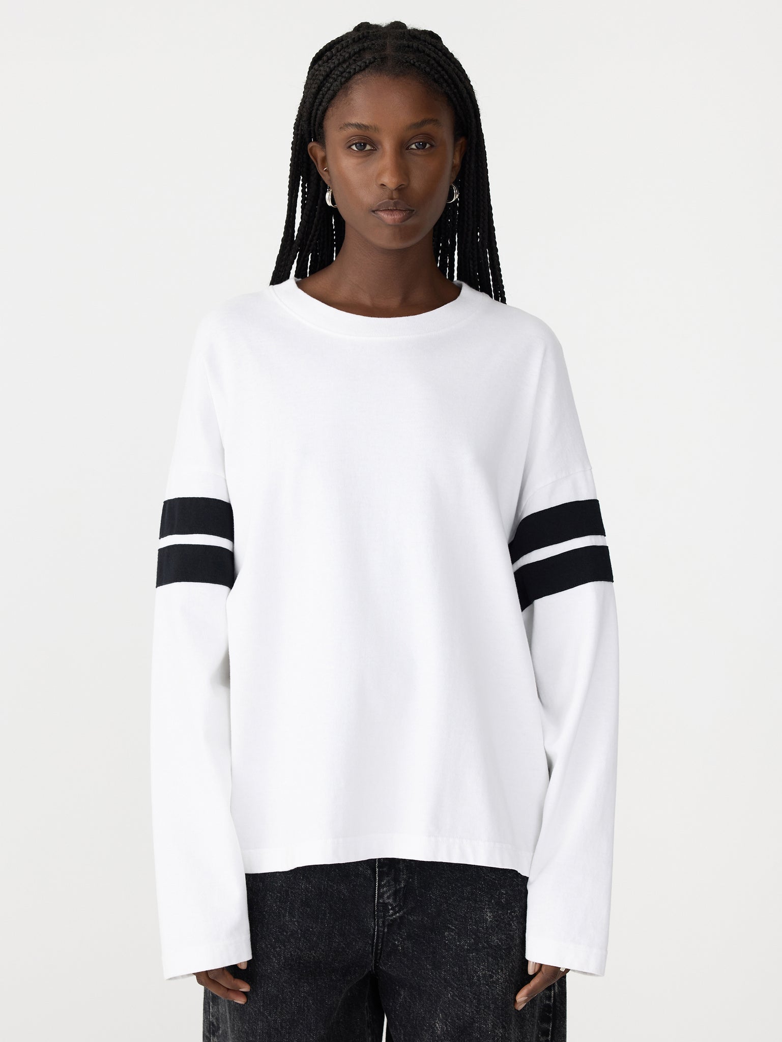 boxy rib insert l/s t.shirt