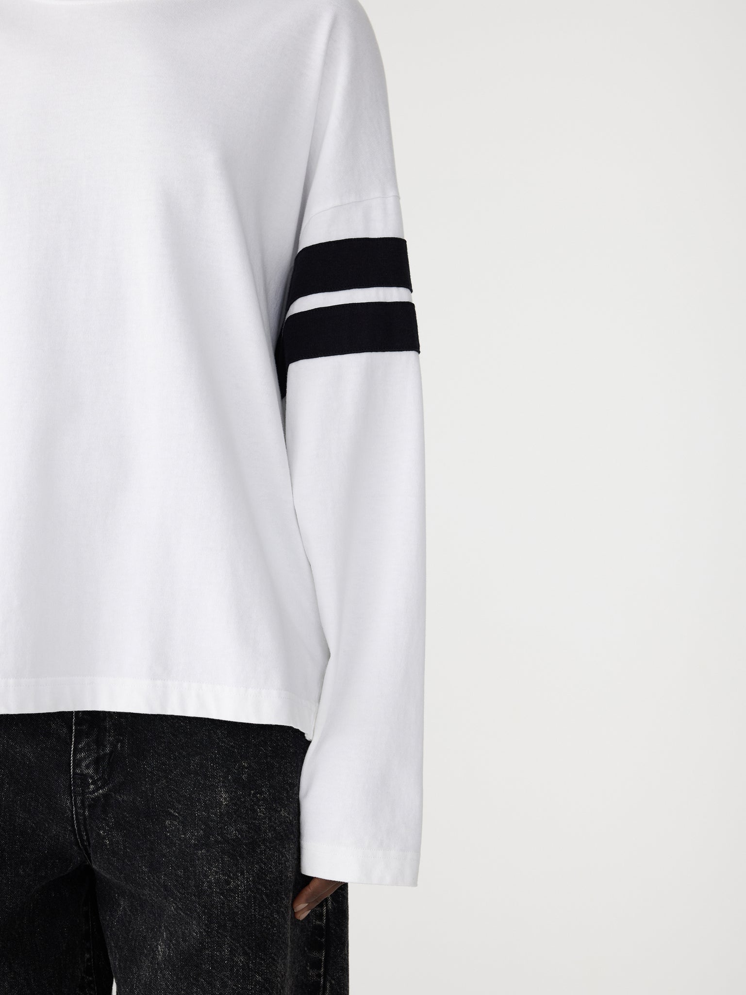 boxy rib insert l/s t.shirt