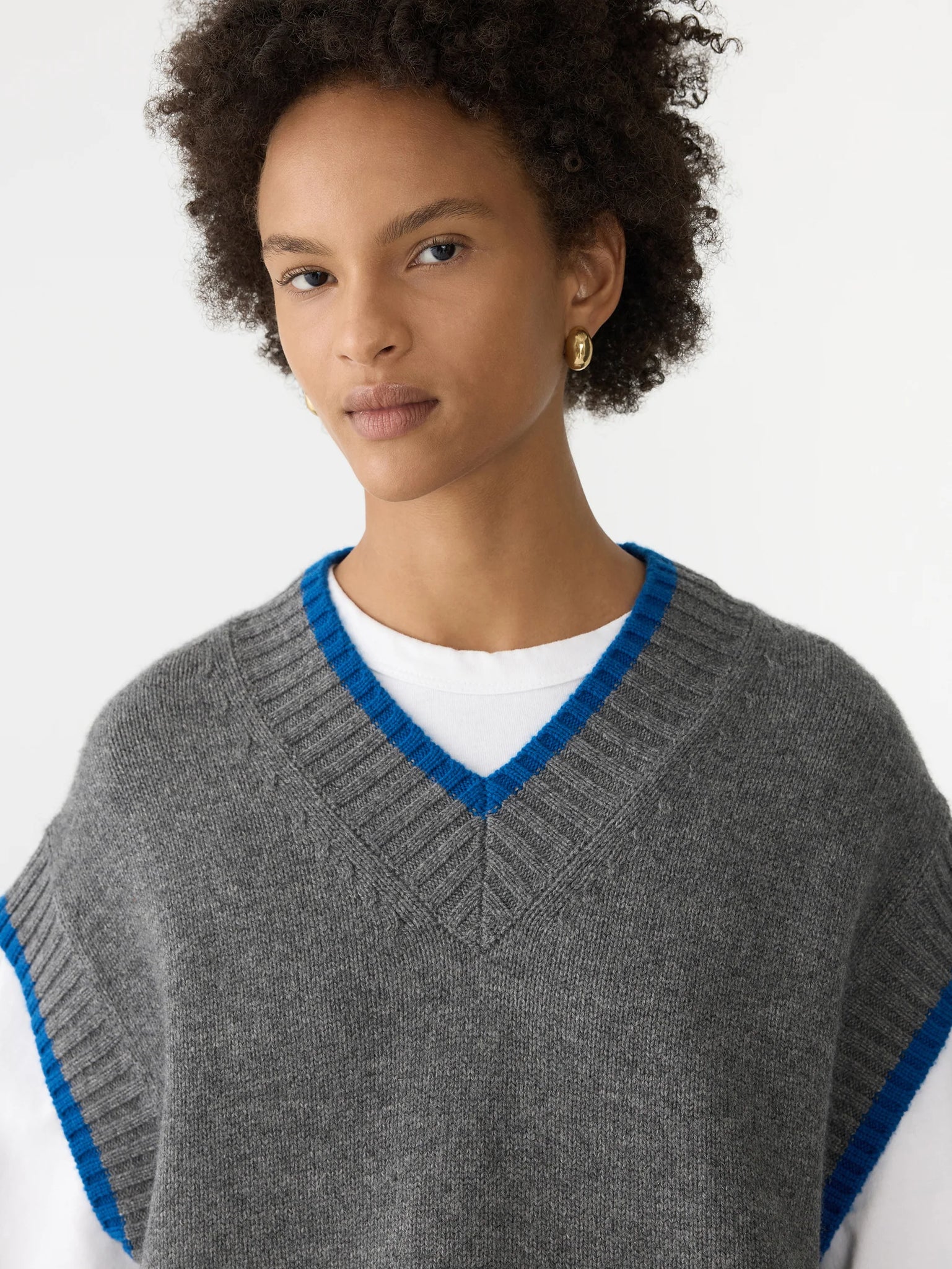 contrast stripe knitted vest