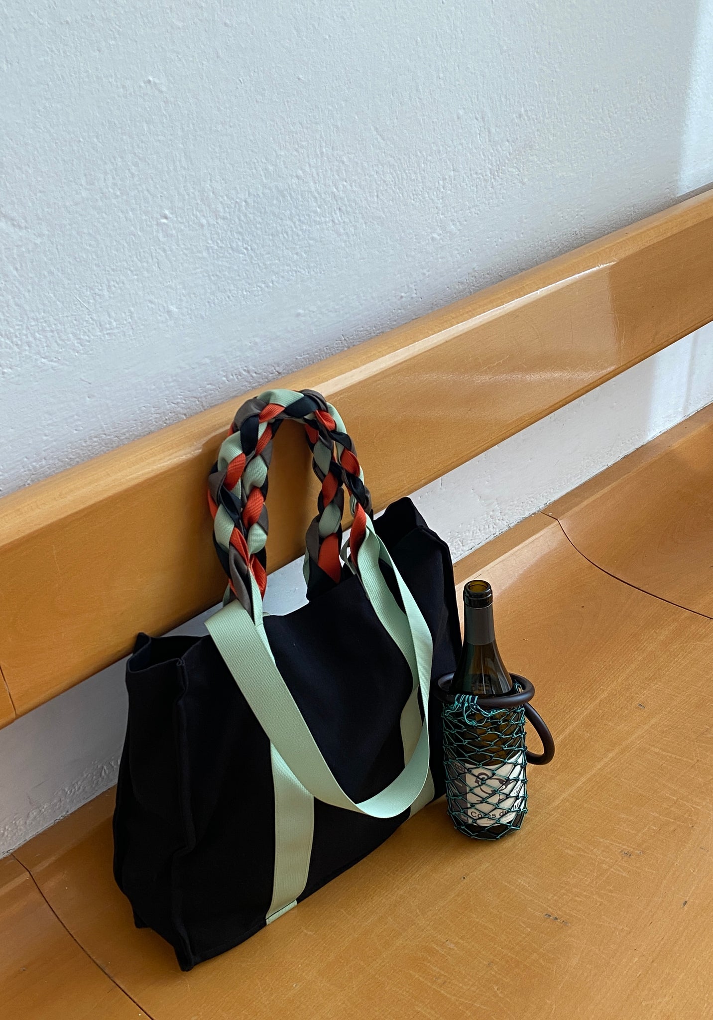 PICNIC BAG/ BLACK + MINT + TANGERINE