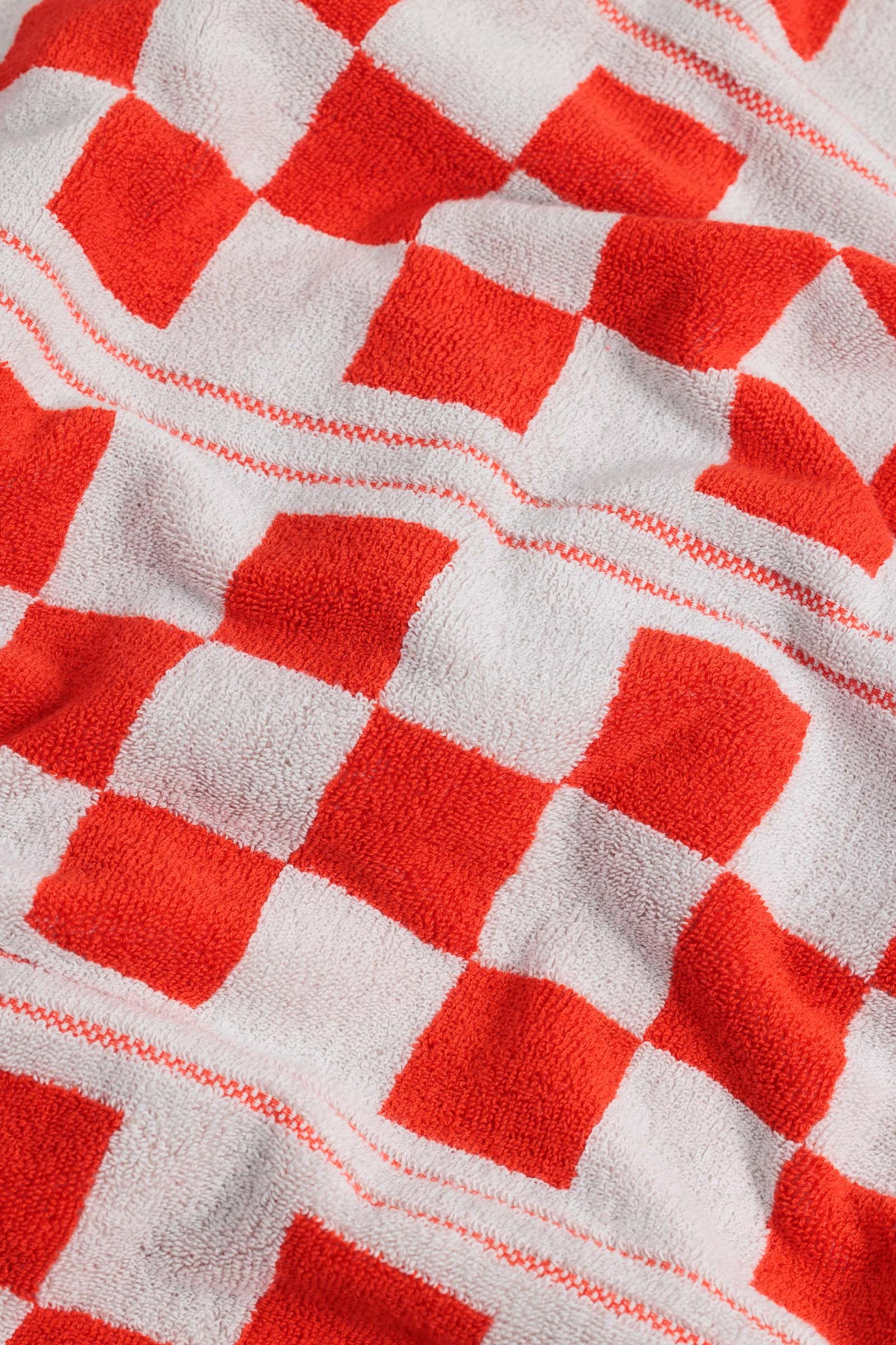 Busby Pool Towel in Cloud & Ranch Red