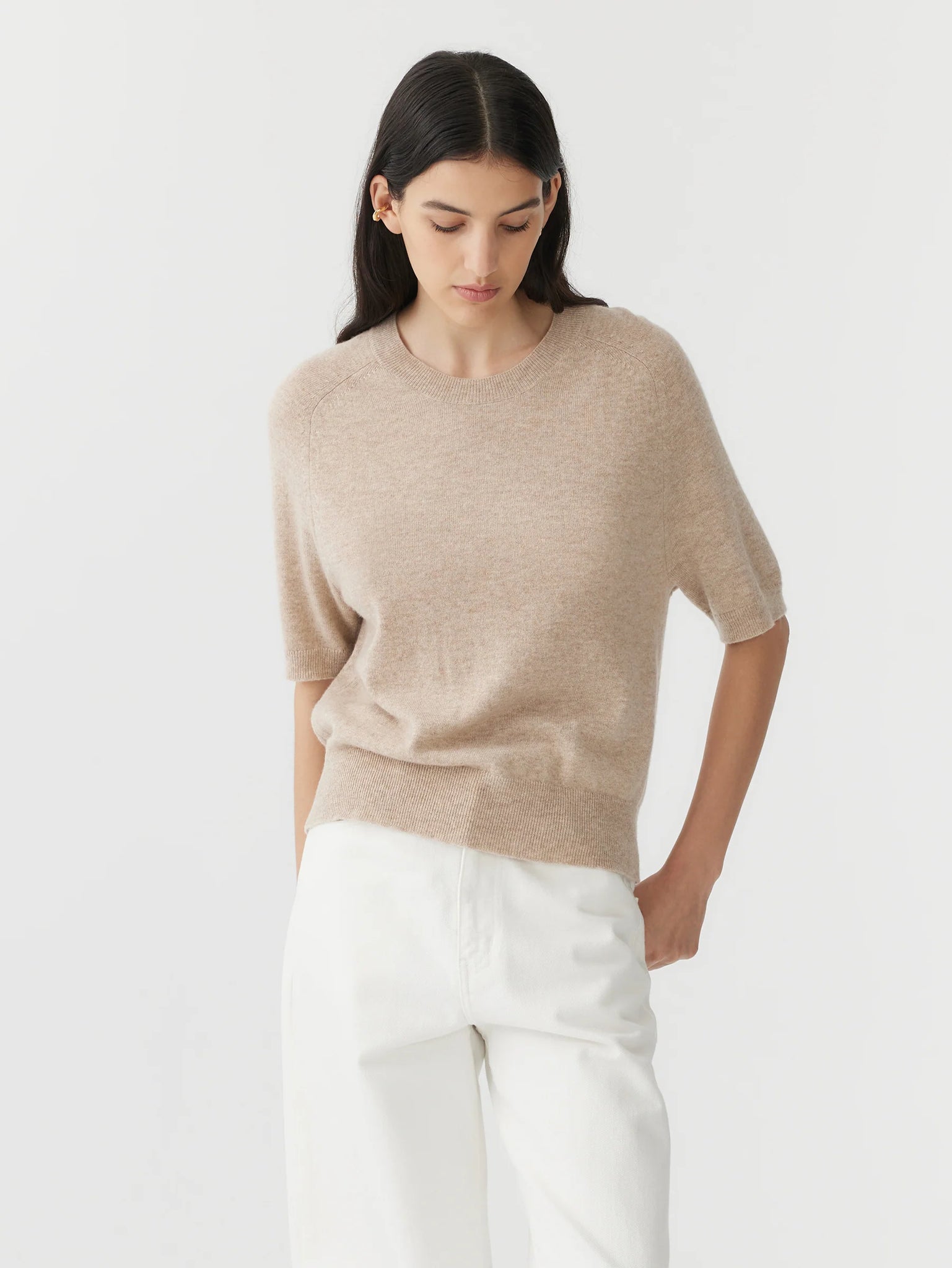 wool cashmere t.shirt knit