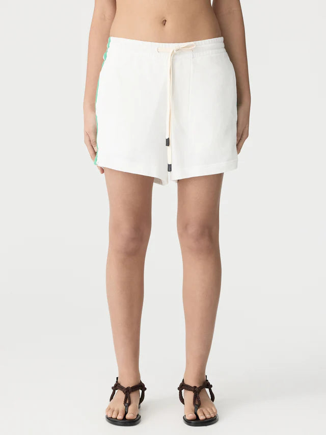 french terry side stripe short