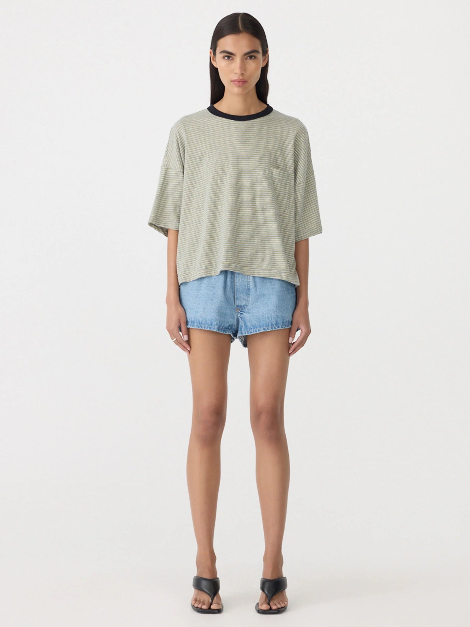 Stripe Boxy Pocket T.Shirt