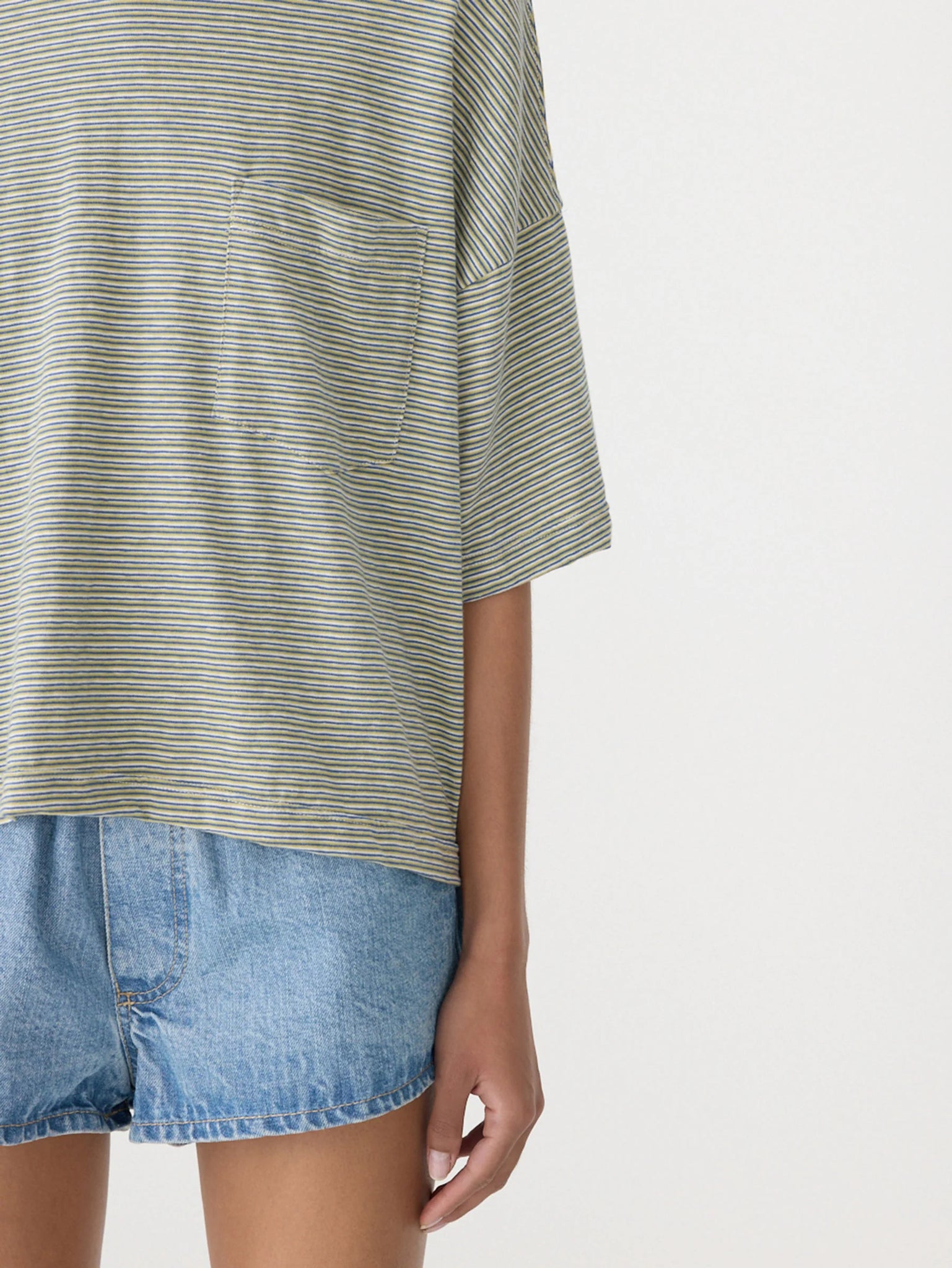 Stripe Boxy Pocket T.Shirt