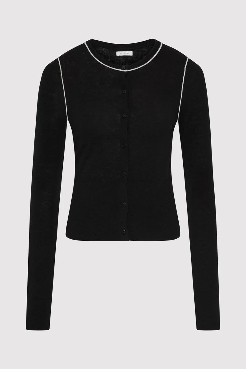 Wool Fine Line Cardigan