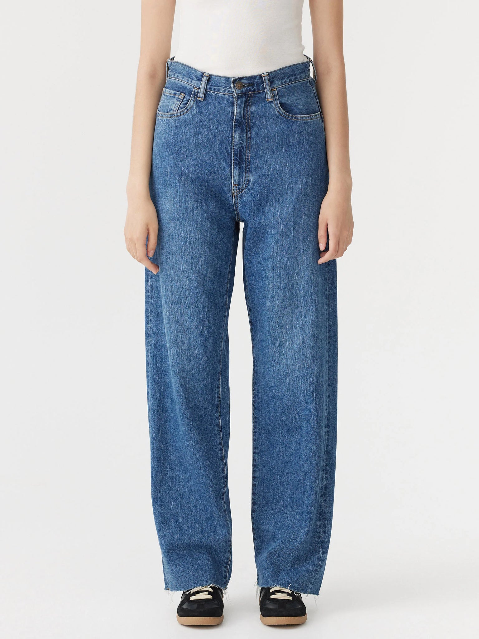 High rise straight leg jean