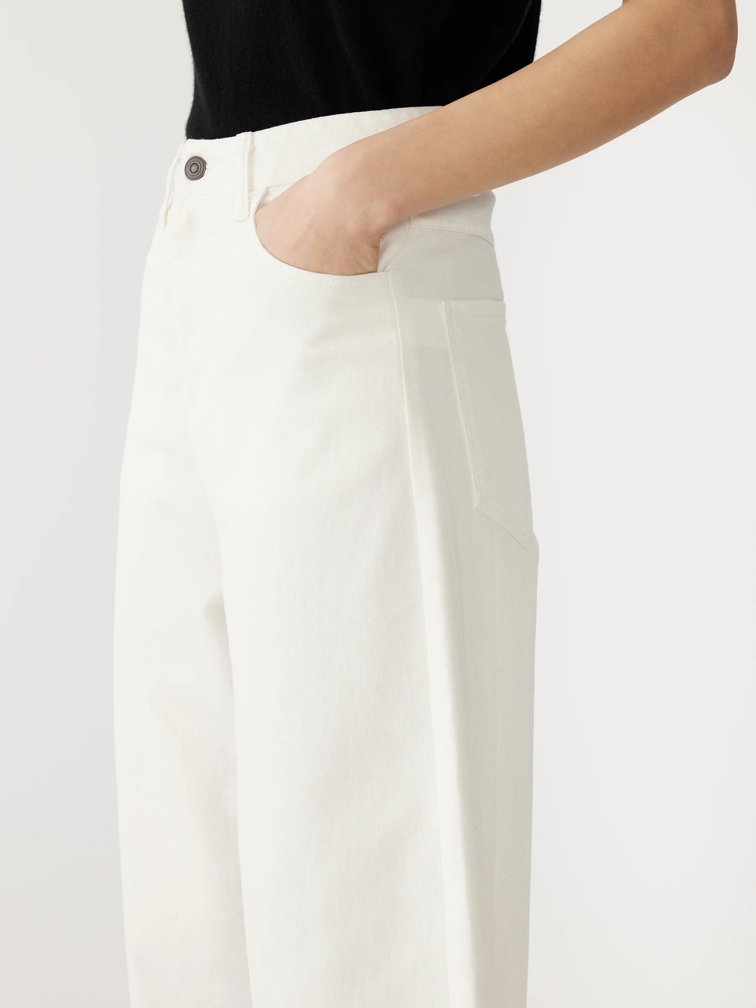 cotton twill barrel leg pant