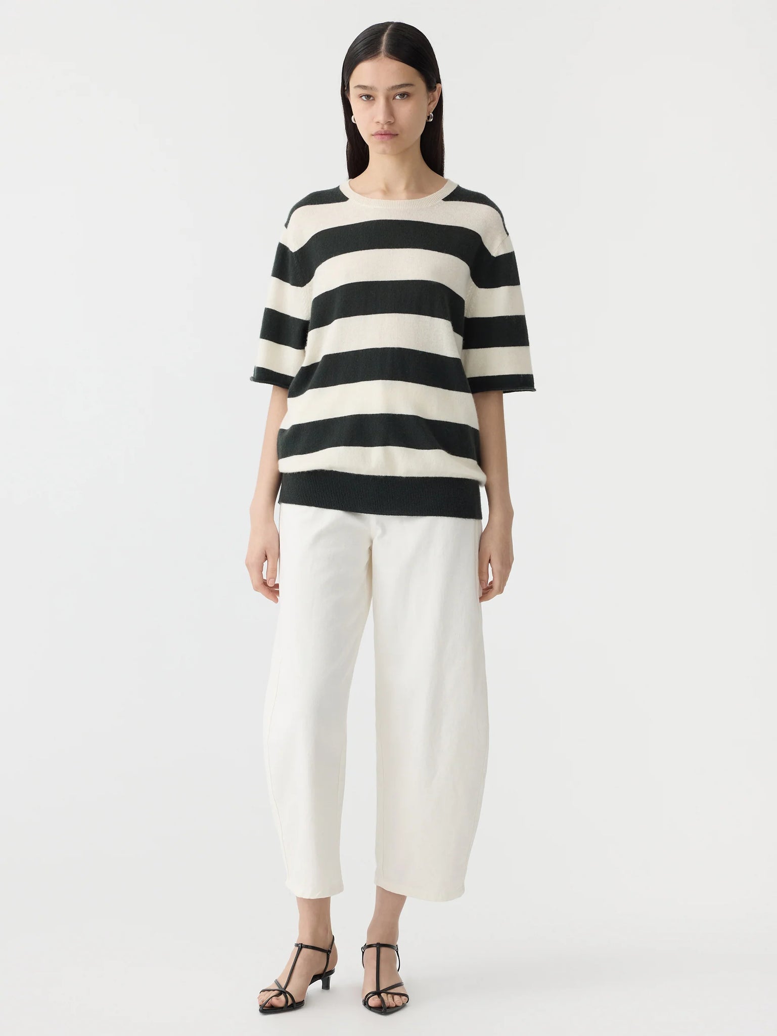 stripe merino cashmere t.shirt