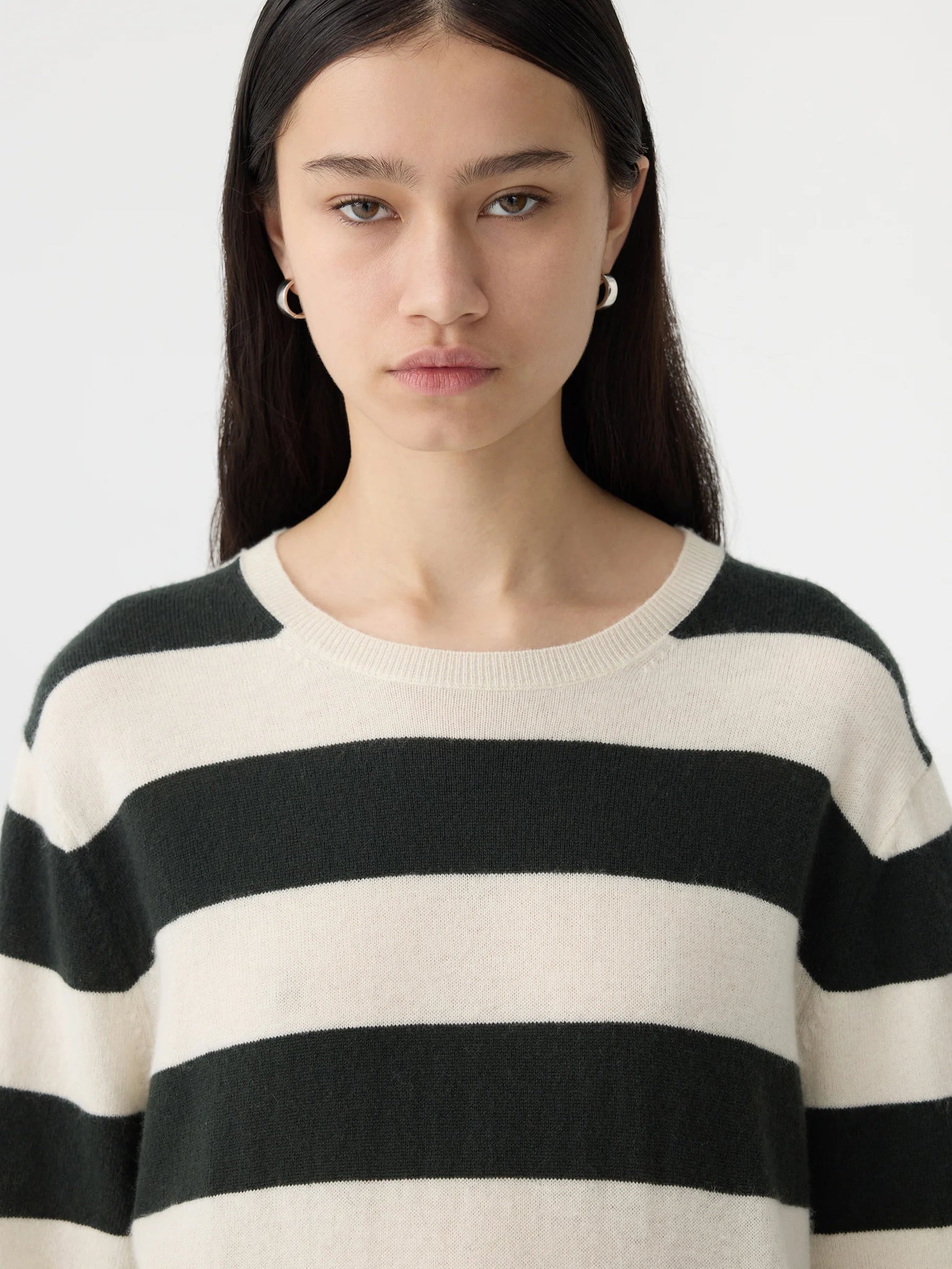 stripe merino cashmere t.shirt