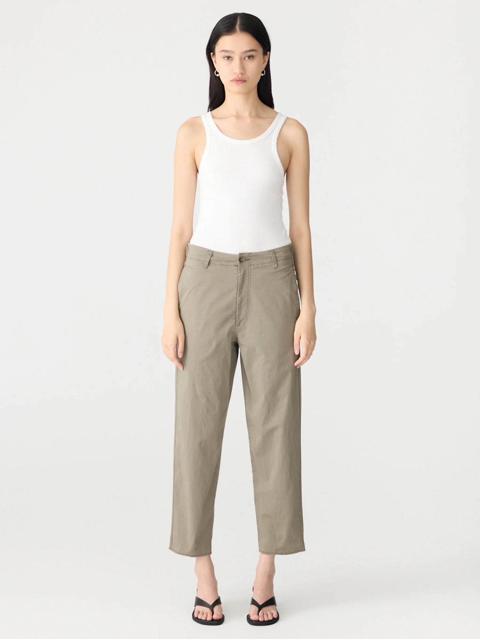 double dyed raw hem pant