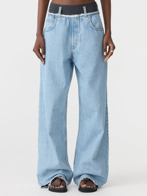 elasticated denim jean