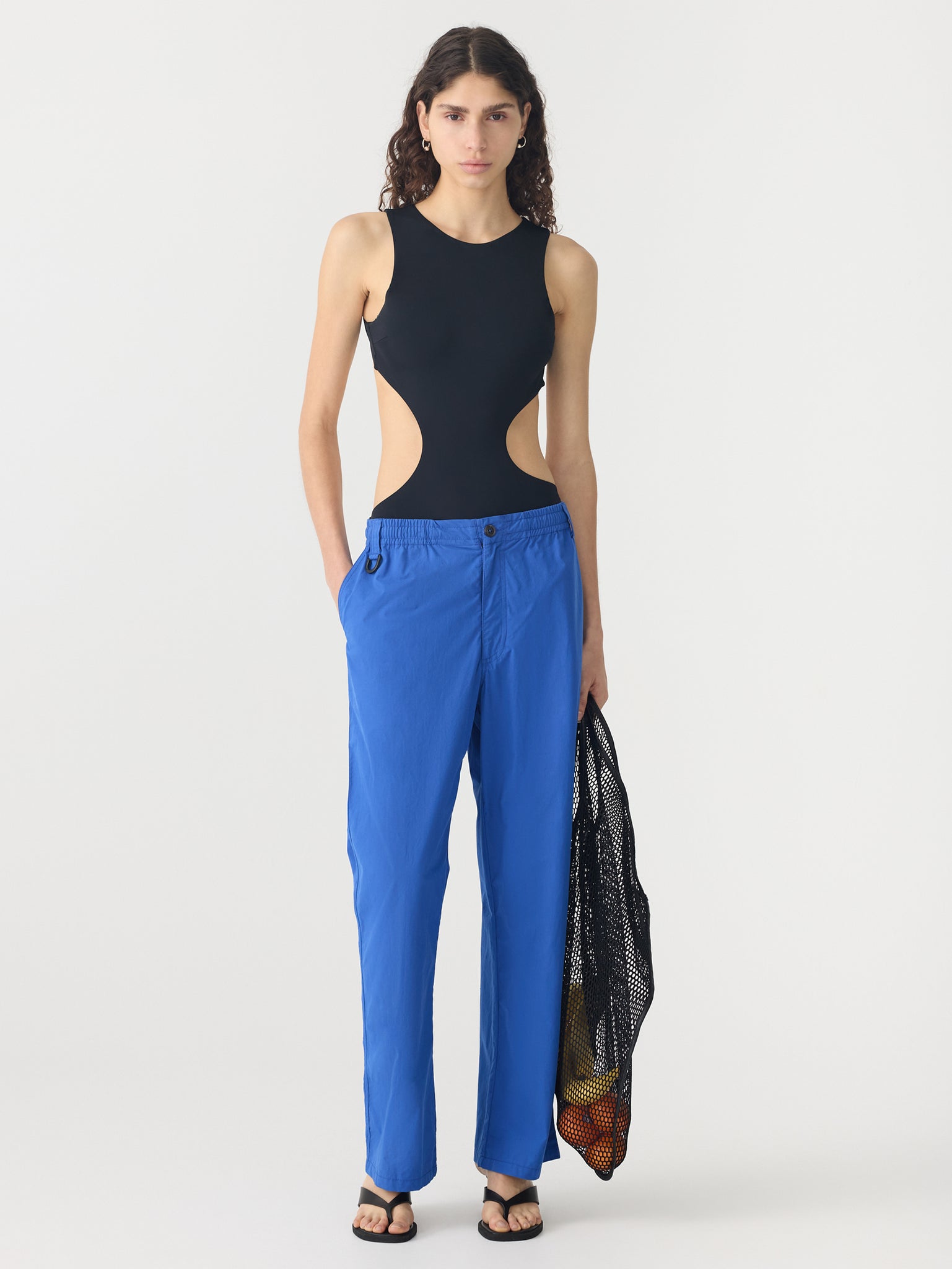 crushed cotton utility pant