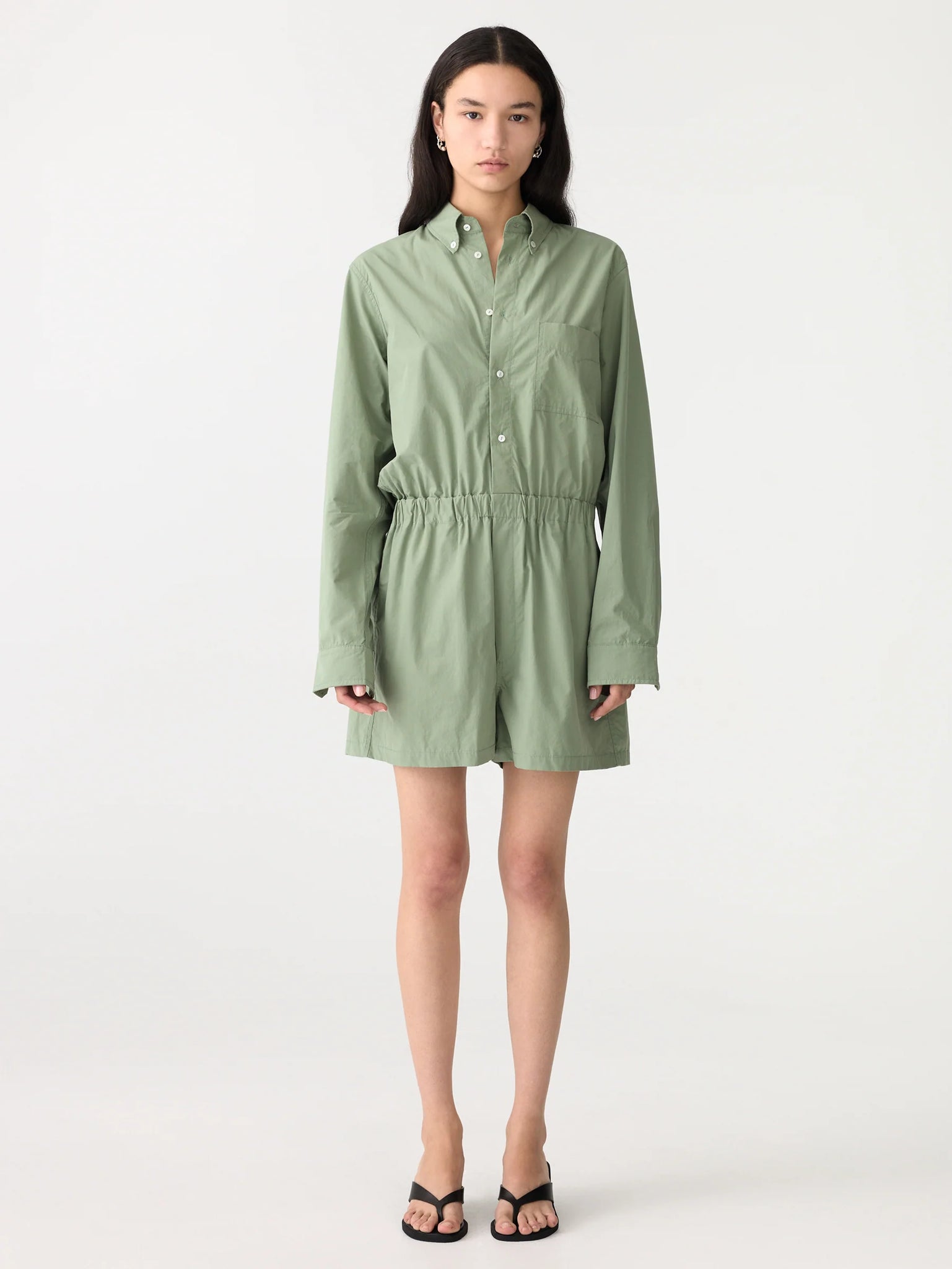 crushed cotton mini jumpsuit