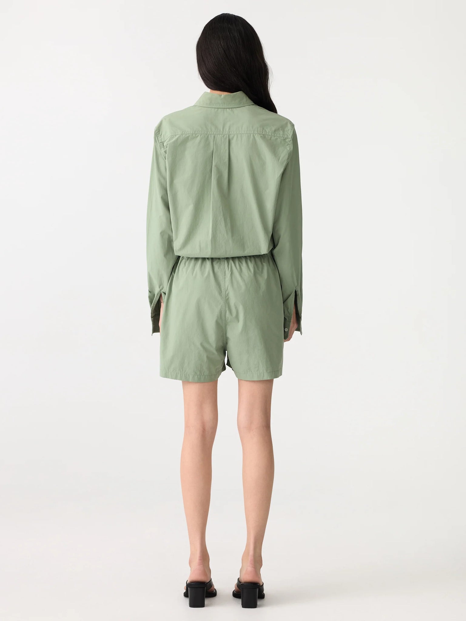 crushed cotton mini jumpsuit