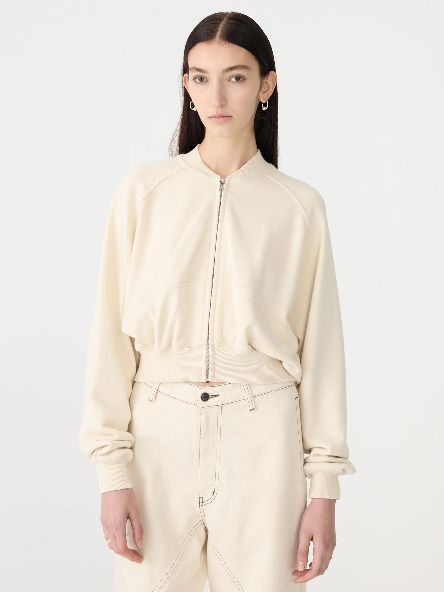 fleece zip up bomber jacket