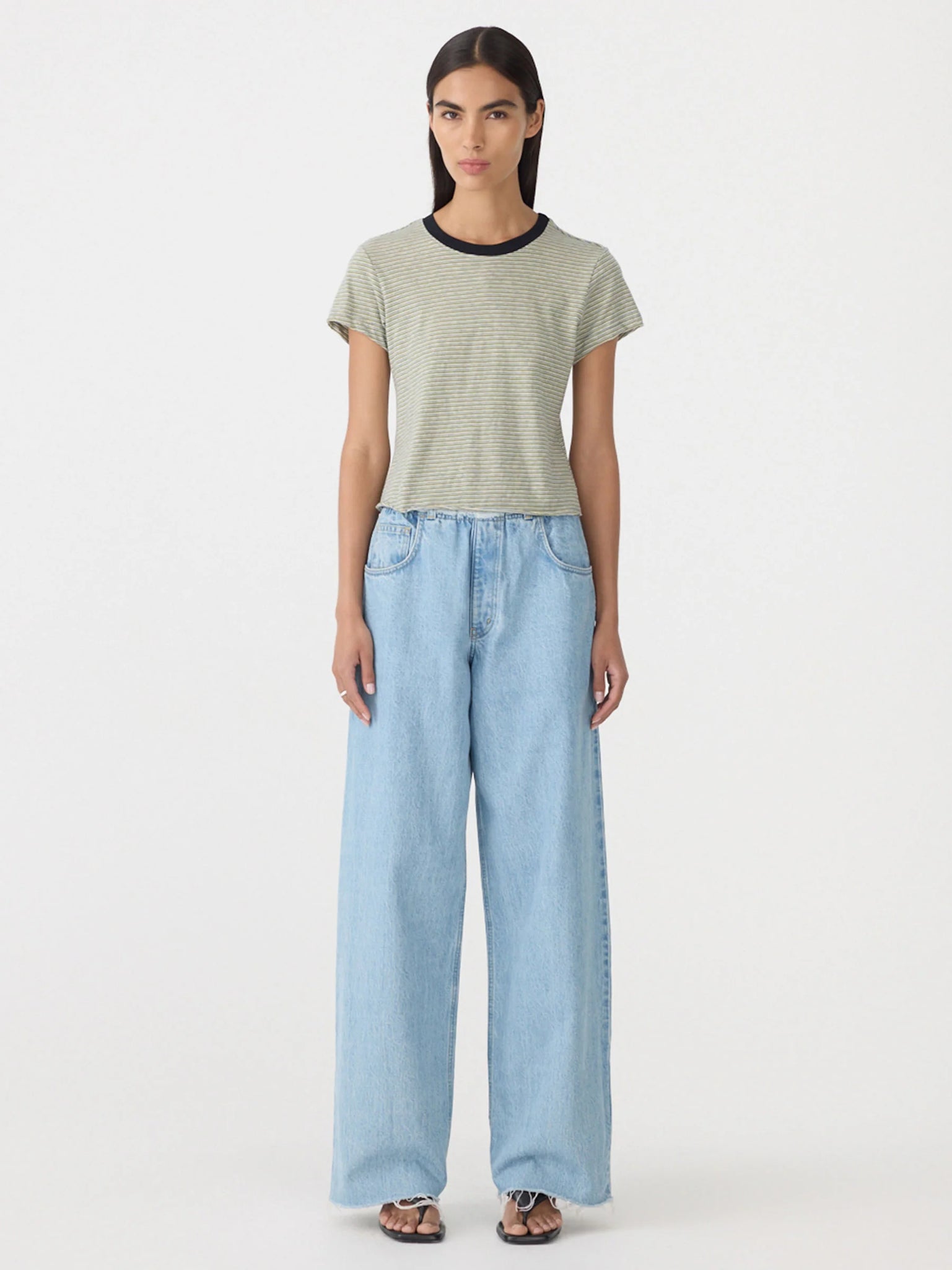 stripe raw edge baby t.shirt