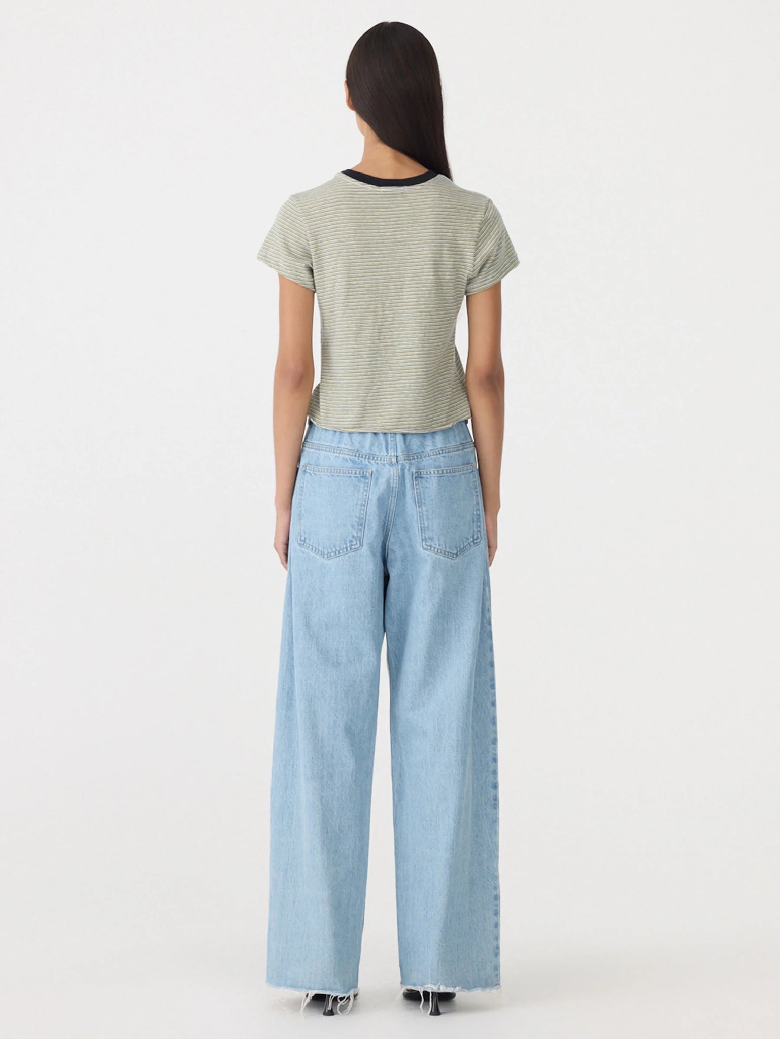 stripe raw edge baby t.shirt