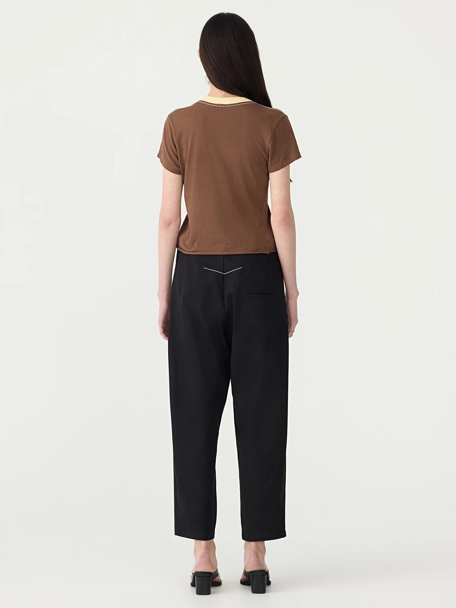 v neck raw edge baby t.shirt