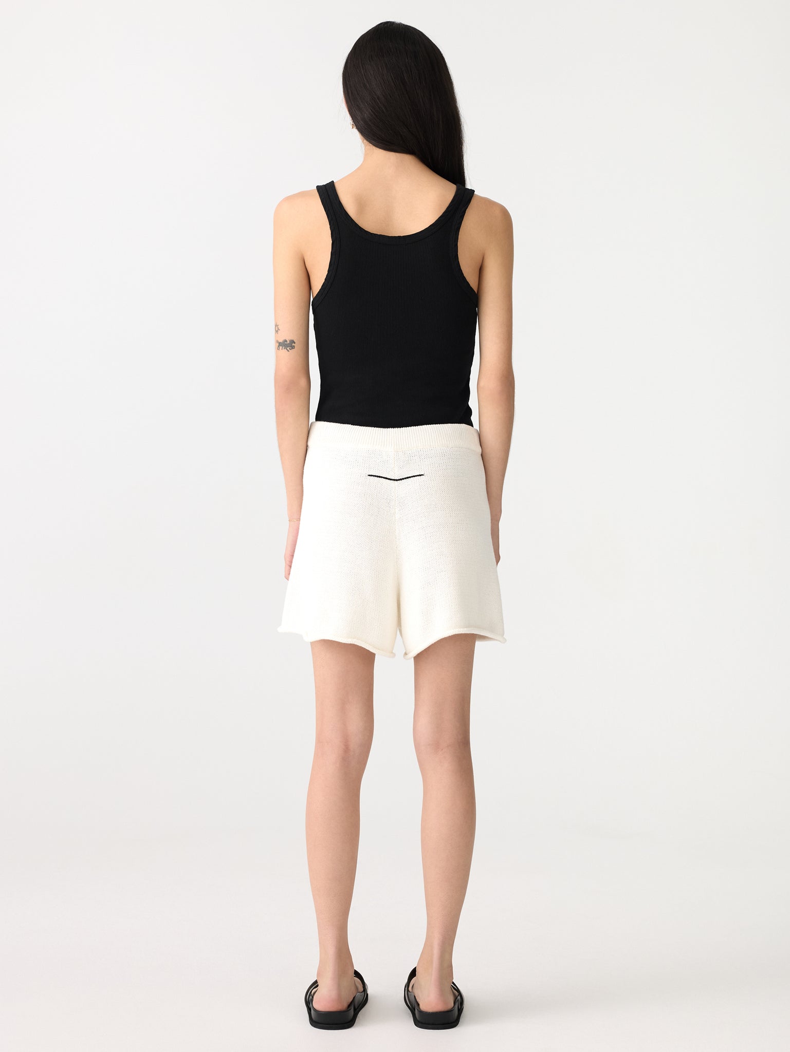 cotton linen knitted shorts