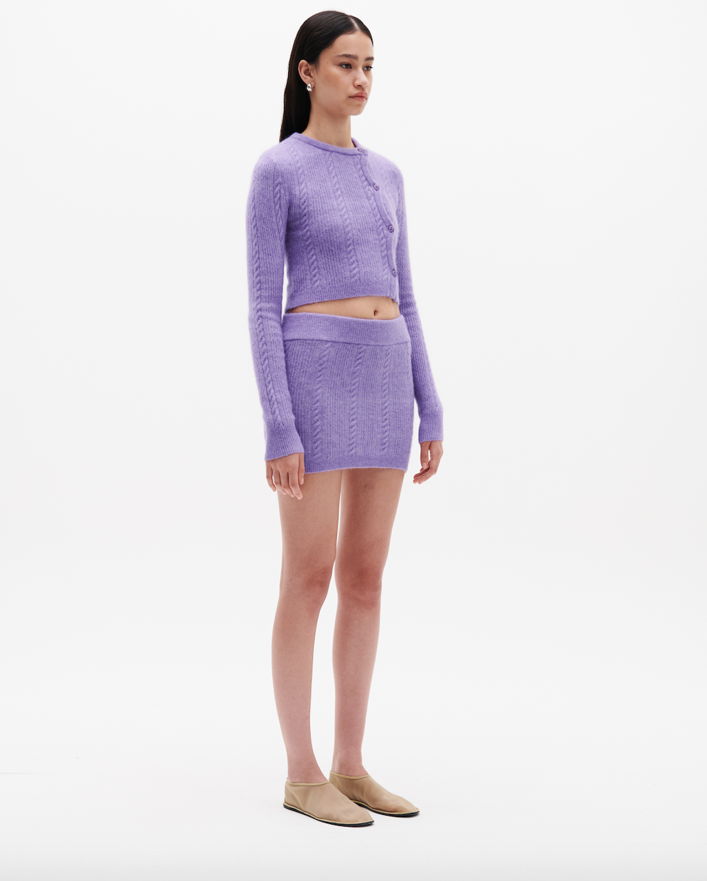 CABLE KNIT WOOL SKIRT