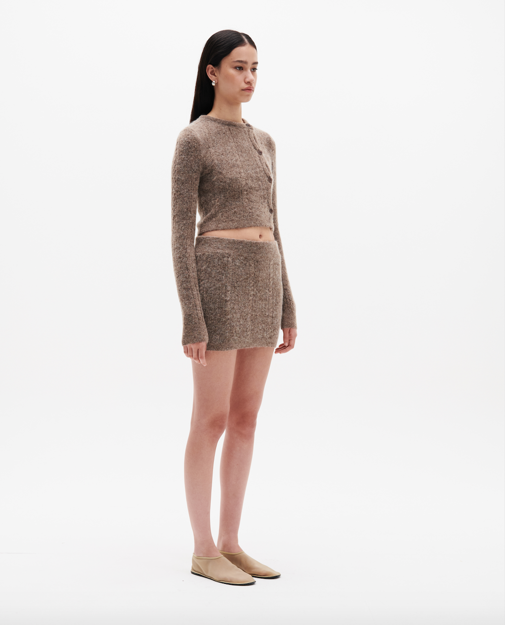 CABLE KNIT WOOL SKIRT