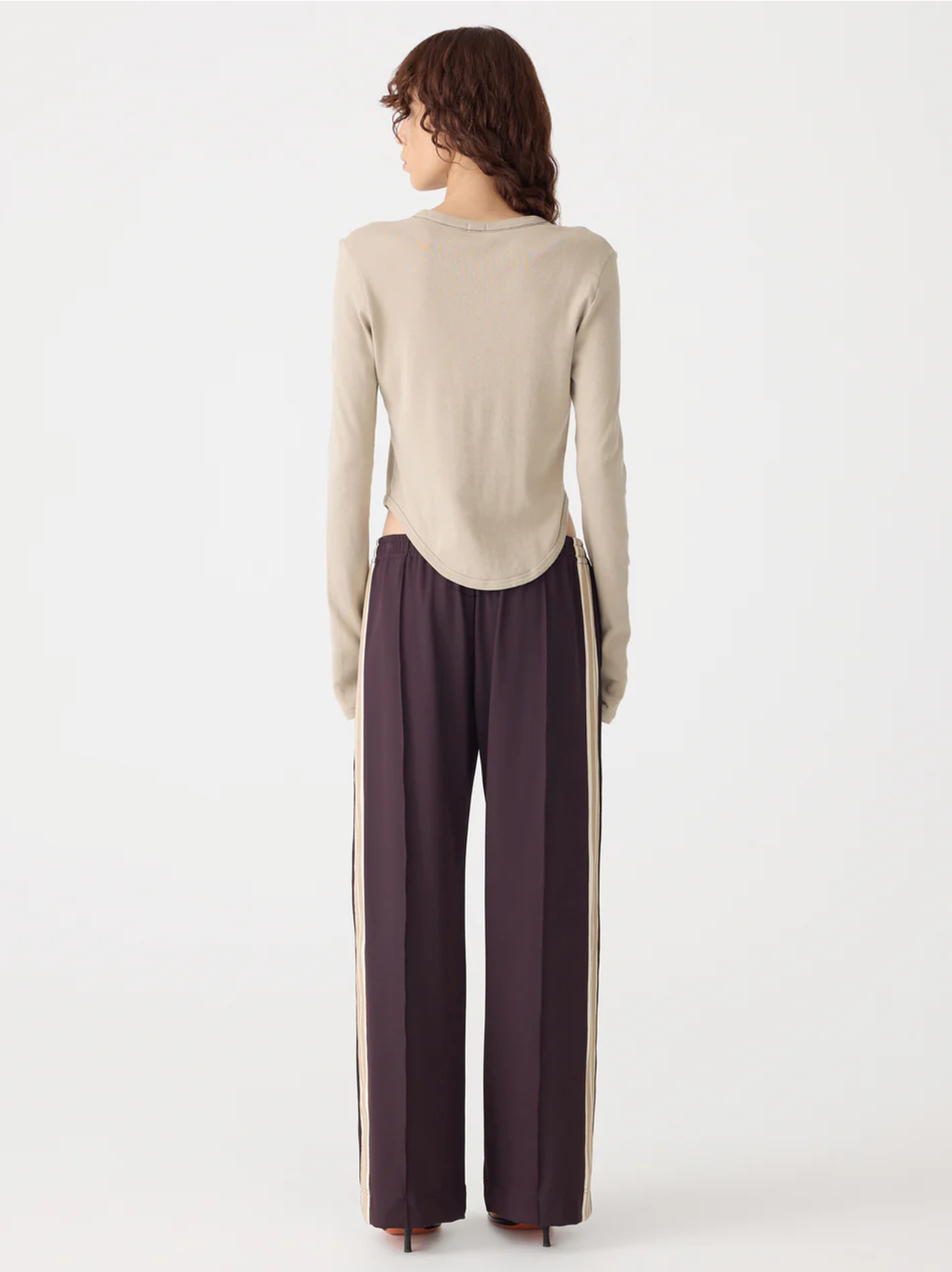 wide leg athletic tape pant