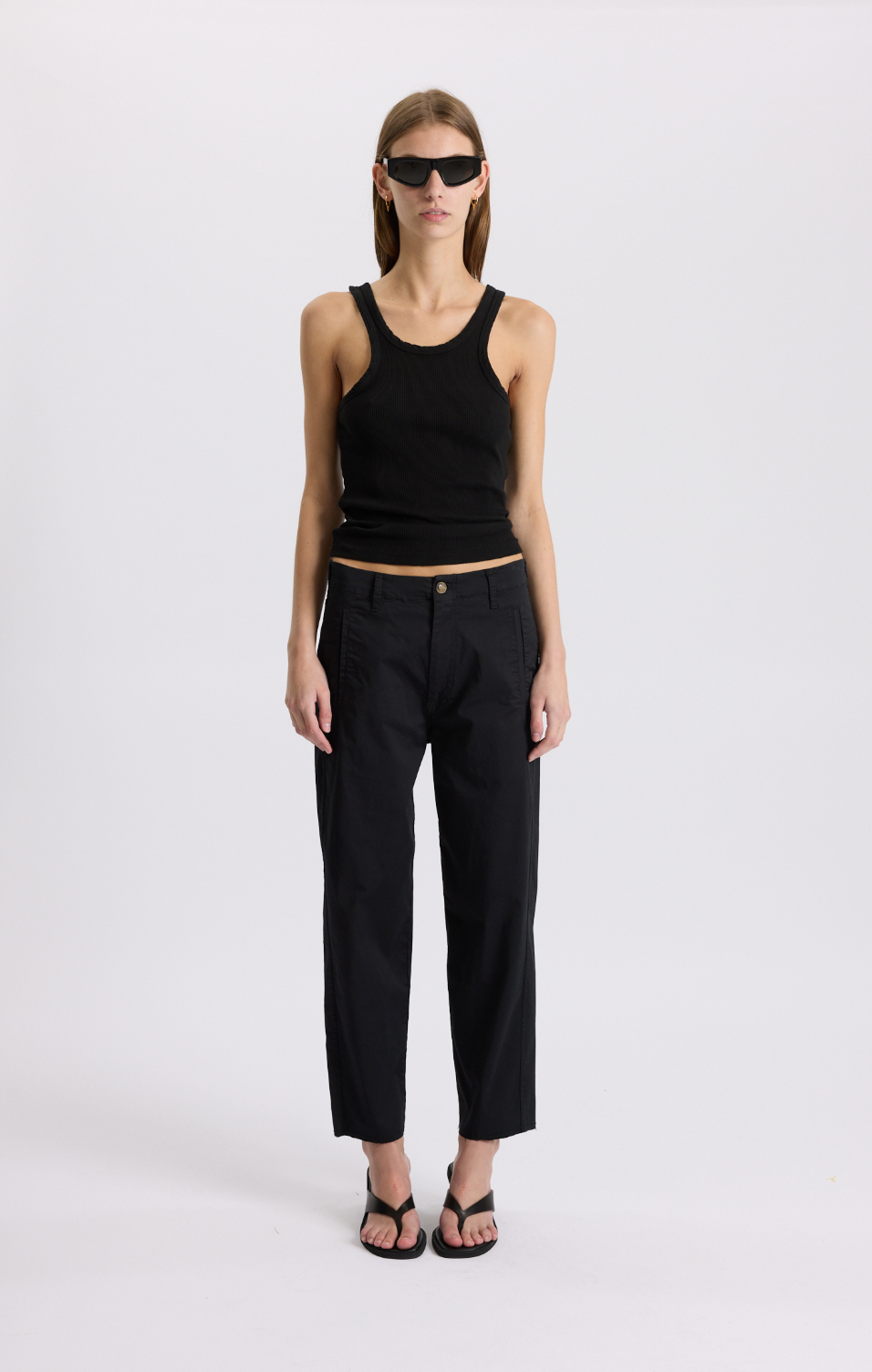 double dyed raw hem pant