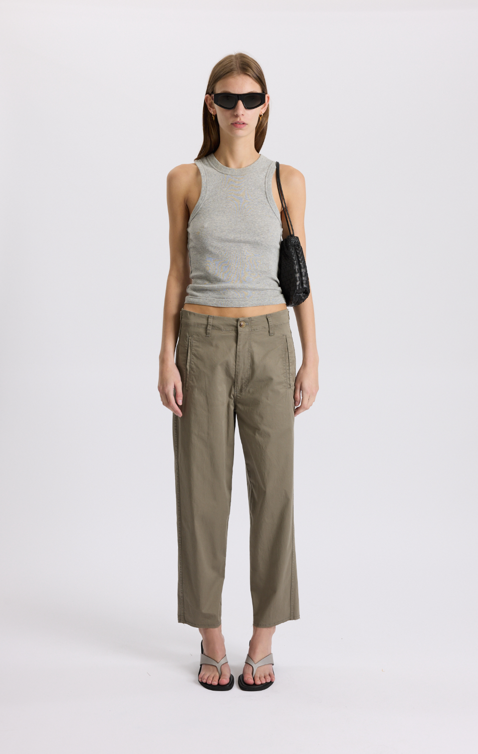 double dyed raw hem pant