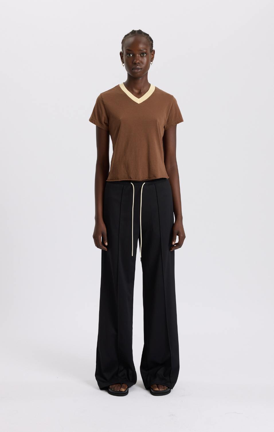v neck raw edge baby t.shirt